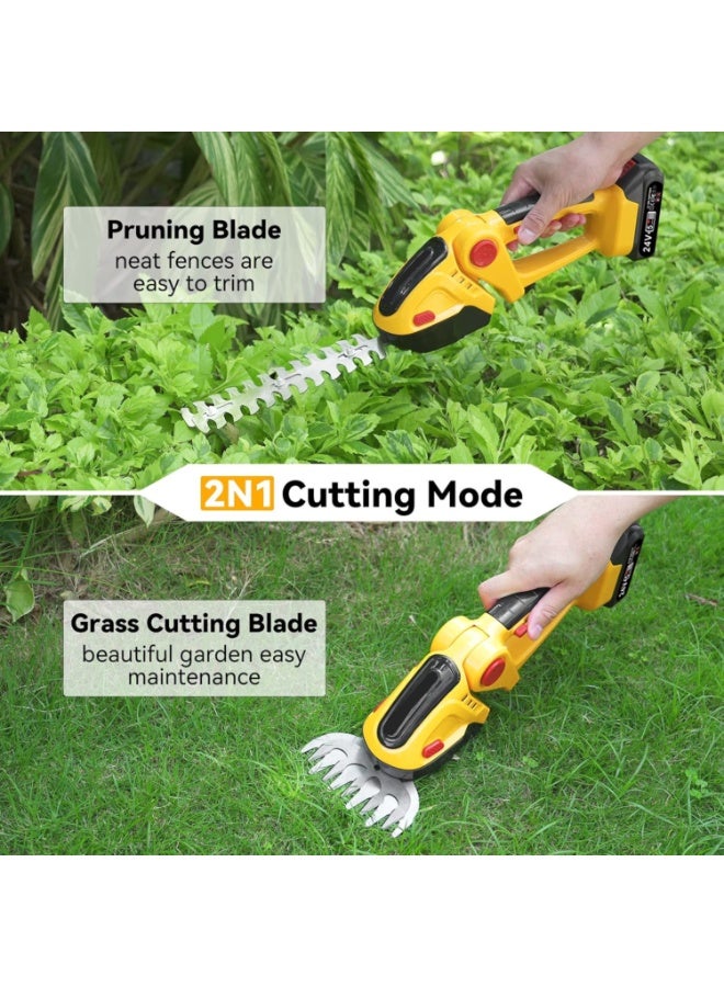 Generic Cordless Handheld Hedge Trimmer with Lithium Battery, Mini Electric Hedge Shears & Lawn Mower, Dual-Function Grass and Branch Trimmer, 9-Inch Hedge Blade & 4.7-Inch Lawn Shear, IP67 Waterproof, Durable ABS Shell, Anti-Slip Handle, UK Plug  - Image 5