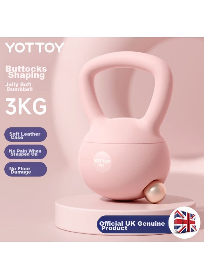 Yottoy Lifting Soft Kettlebell, Women's Lifting Dumbbell Lifting Squat Strength, Home Fitness Training Equipment, 3kg - Miansee Pink - Image 1