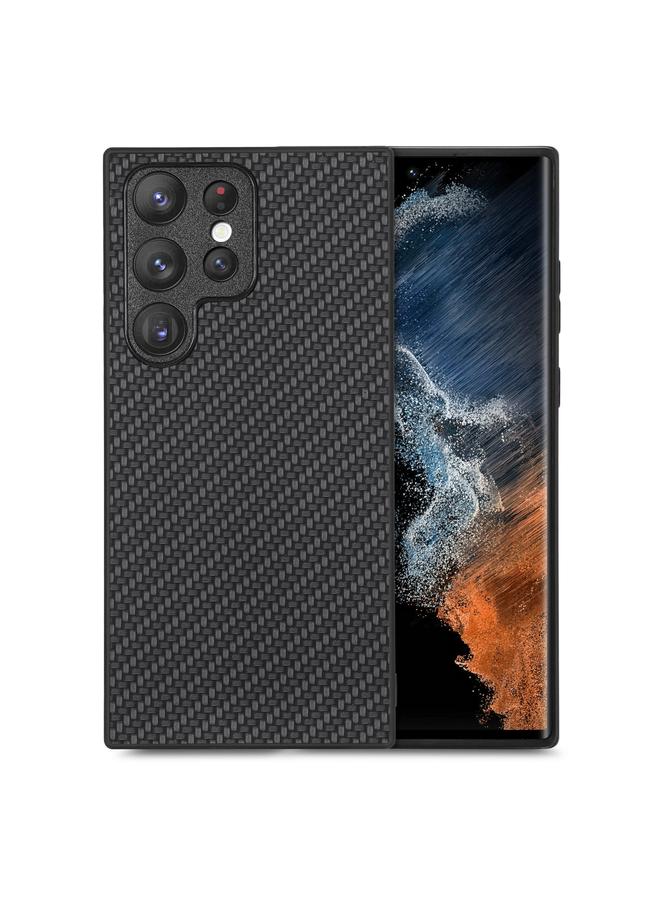 erorex Case For Samsung Galaxy S23 Ultra 5G Carbon Fiber Texture Leather Back Cover Phone Case - Image 1