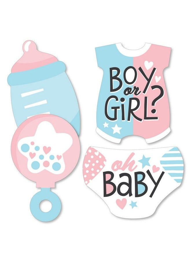 Big Dot of Happiness Baby Gender Reveal Baby Bodysuit Bottle Rattle And Diaper Decorations Diy Team Boy Or Girl Party Essentials Set Of 20  - Image 1