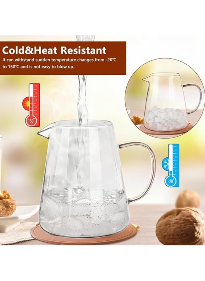 Clear Glass Teapot with Infuser, Round Shape Infuser Tea Pot, Heat-Resistant Borosilicate Glass Strainer Teapot, Stovetop Safe Tea Maker（550ML)