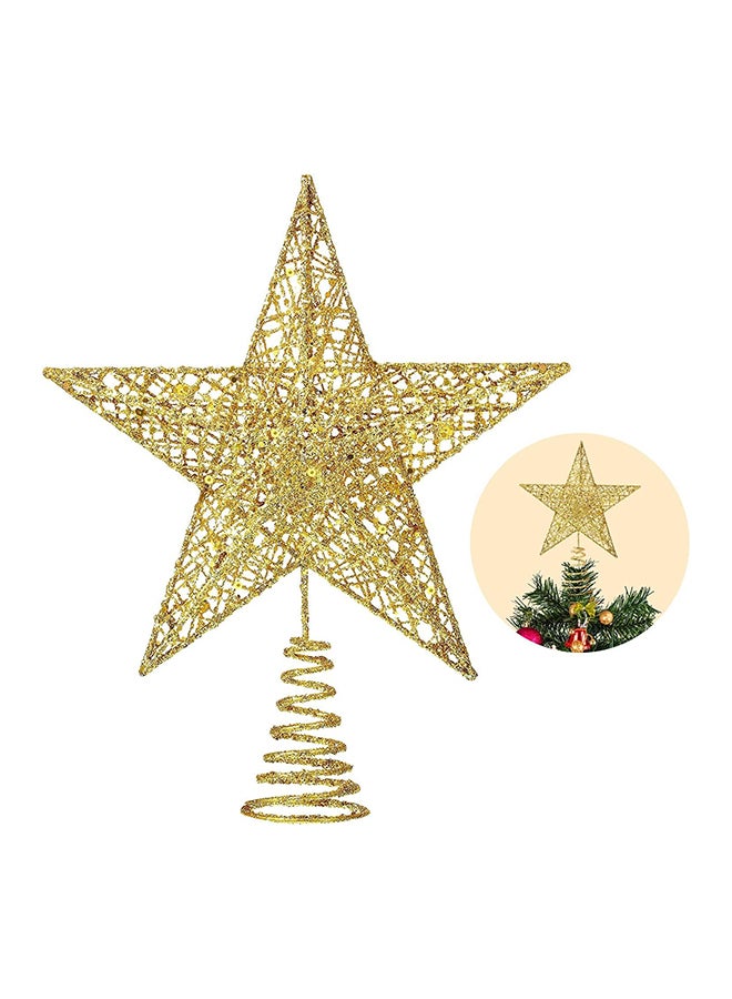 Glittered Christmas Tree Topper Star 6 Inch Gold Star for Christmas Decoration  - Image 1