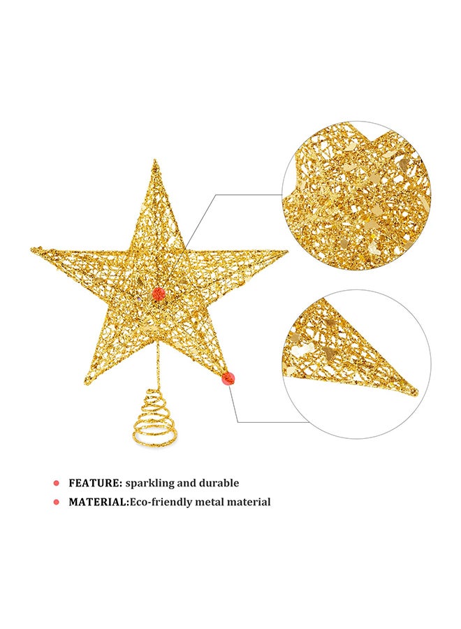 Glittered Christmas Tree Topper Star 6 Inch Gold Star for Christmas Decoration  - Image 2