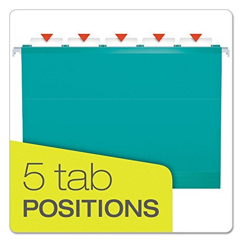 Pendaflex أقلام باندافليكس المعززة لحفظ الملفات المعلقة، حجم رسالة، أكوا، 1/5 قطع، 25/صندوق (4152 1/5 أكوا) - Image 5