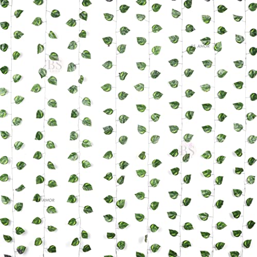 BS AMOR Artificial Creeper Money Plant Leaf Garland | Wall Hanging | Speacial Ocassion Decoration | Home Decor Party | Office Festival Theme Decorative Length 6 Feet Pack Strings (24) - Image 5