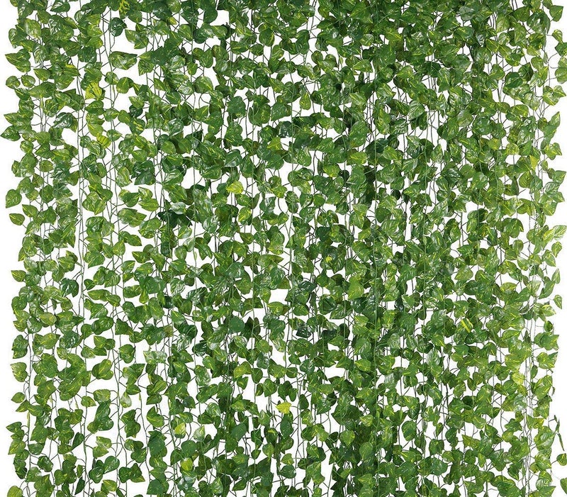 BS AMOR Artificial Creeper Money Plant Leaf Garland | Wall Hanging | Speacial Ocassion Decoration | Home Decor Party | Office Festival Theme Decorative Length 6 Feet Pack Strings (24) - Image 1