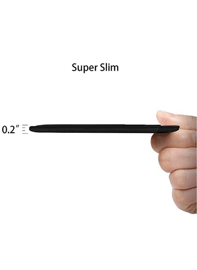 CONTACTS Contacts Genuine Leather Slim Wallet | RFID Blocking Skinny Minimal Thin Front Pocket Wallet Sleeve Card Holder for Men | 7 Card Slots, 1 ID Window (Black)  - Image 4