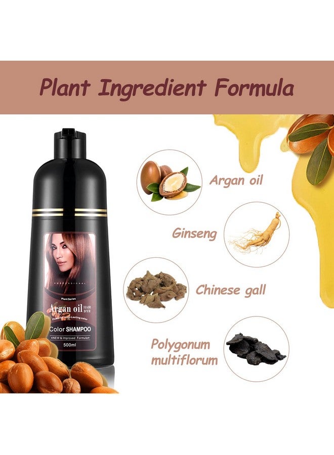 Agthyuve Light Brown Hair Dye 16.9 Fl Oz Argan Oil Light Brown Hair Shampoo 3 In 1 Hair Dye Shampoo Easy To Use Semipermanent Hair Color Shampoo (Light Brown) - Image 5