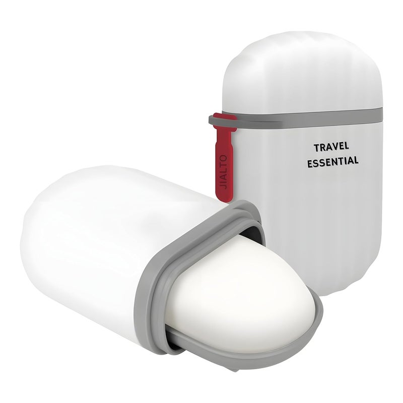 LUCC1N Travel Soap Holder - Portable Soap Dish for Home, Outdoor Hiking, and Camping - Compact and Durable Plastic Travel Soap Box - Soap Case Ideal for Travel Accessories (White) - Image 1