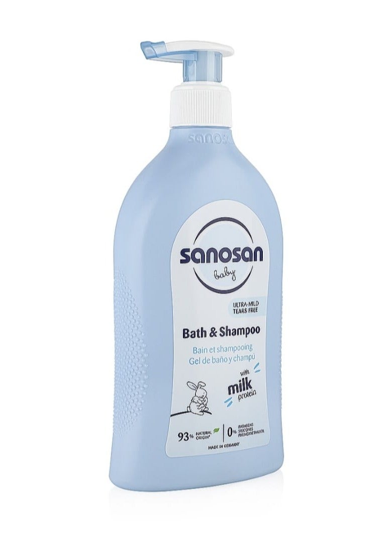 sanosan Two In One Bath Wash And Shampoo For Children From Birth, 500ml - Image 1