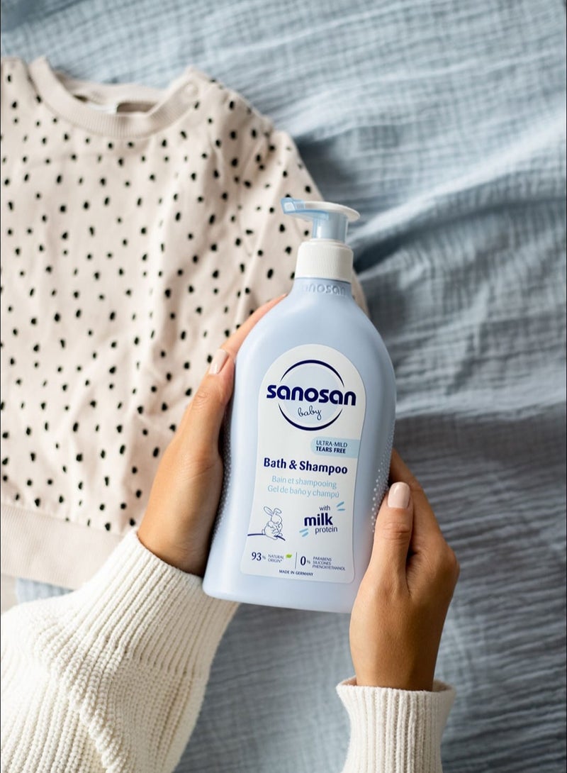 sanosan Two In One Bath Wash And Shampoo For Children From Birth, 500ml - Image 2