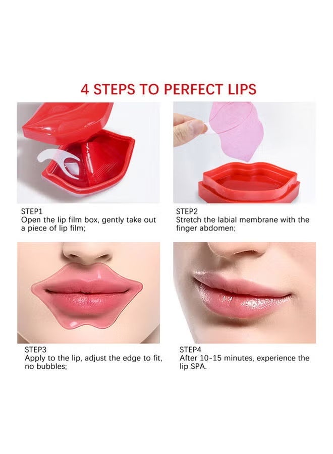 ESTELIN Fascinating Red Lip Mask Set for Moisturizing and Nourishing Lips, 22 Pieces, Red, 60g - Image 3