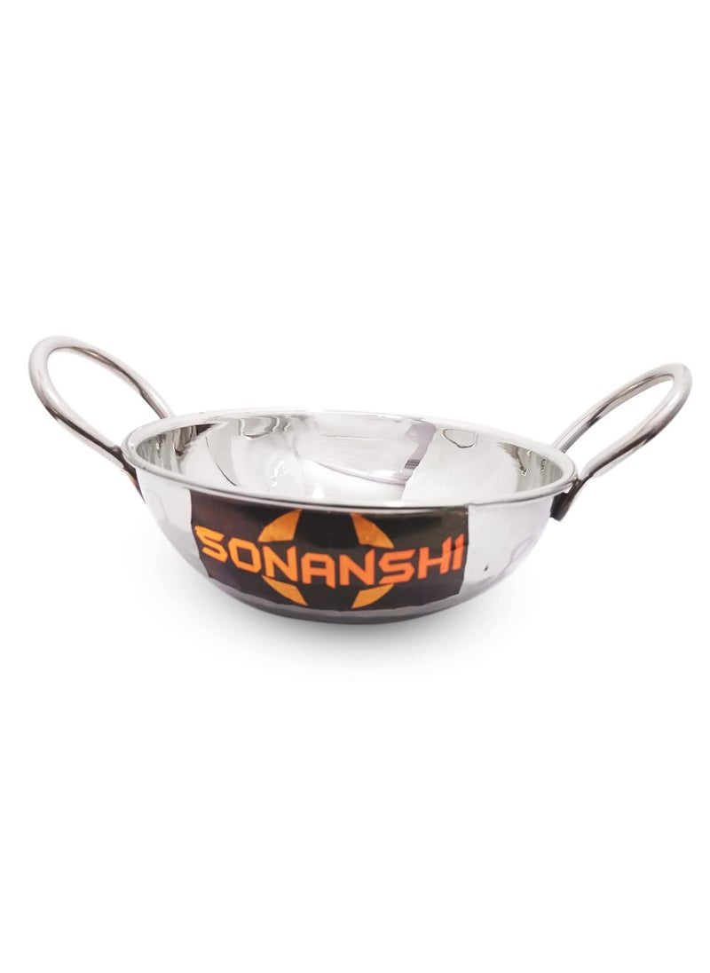 Sonanshi Sonanshi Stainless Steel Matt Finish Serving Kadhai with Handle  - Image 1