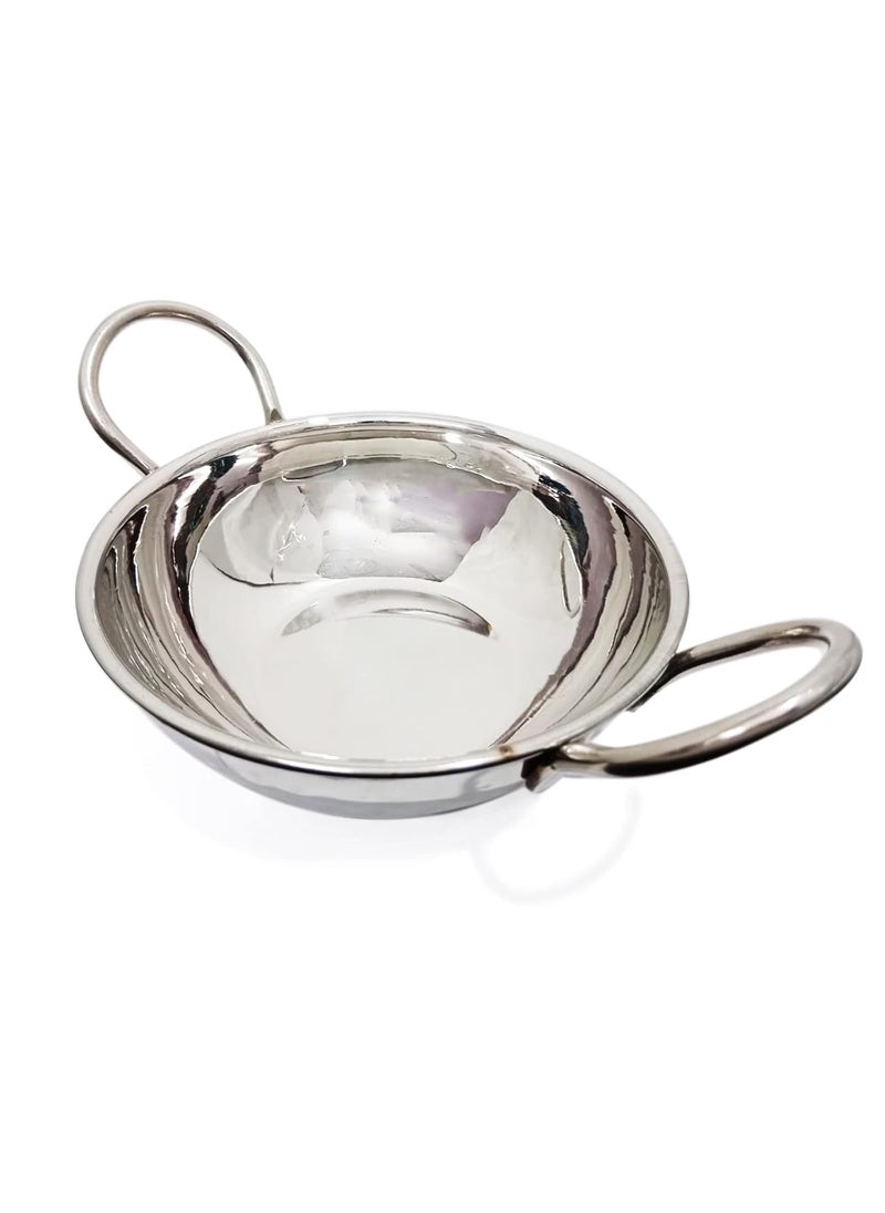 Sonanshi Sonanshi Stainless Steel Matt Finish Serving Kadhai with Handle  - Image 3