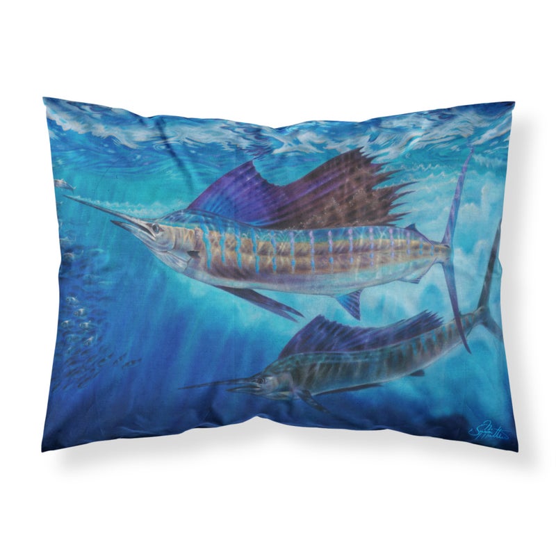 ""Caroline's Treasures Wide Open Sailfish Fabric Standard pillowcases  Multicolor""