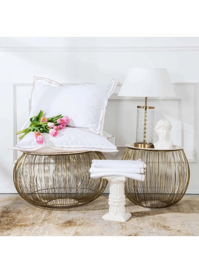 ebarza Home White Collection Victorie Beige Piccolo Percale Double Duvet Cover Set 200.20.01.0106  - Image 2