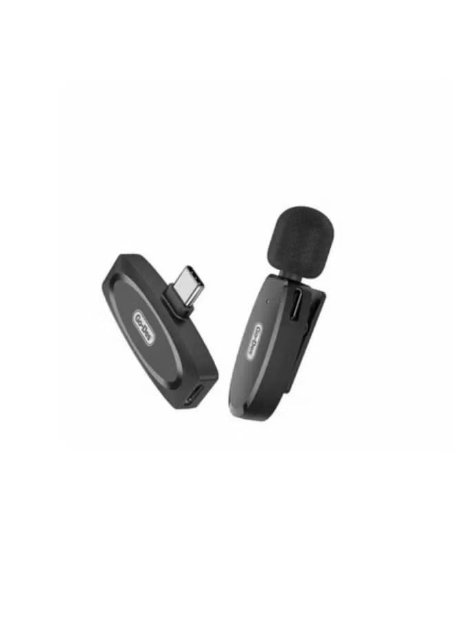GO-DES Wireless Lavalier Microphone System for Mobiles - Portable Clip-On Black - Image 2