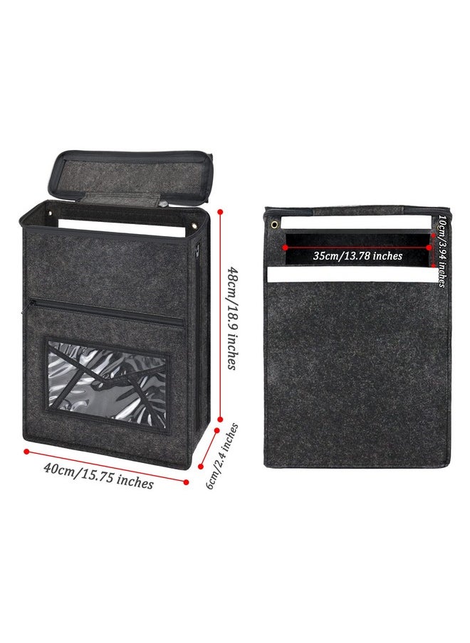 Annmore - Mail Slot Catcher Bag, Indoor Grey Mail Catcher Felt Made, High Capacity Mail Slot Cover, Space Saving, Self-Adhesive Or Hanging On Screw Eyes, Practical Home Accessories, Housewarming Gift - Image 1