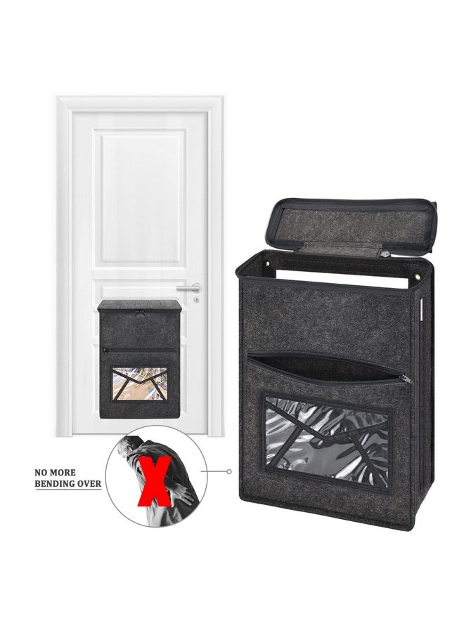 Annmore - Mail Slot Catcher Bag, Indoor Grey Mail Catcher Felt Made, High Capacity Mail Slot Cover, Space Saving, Self-Adhesive Or Hanging On Screw Eyes, Practical Home Accessories, Housewarming Gift - Image 1