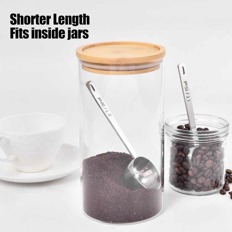Doosu Metal Coffee Measuring Scoop, Food-Grade 18/8 Stainless Steel Coffe Beans Spoon with 10.8cm Long Handle, Tablespoon Scooper for Ground Cofee, Espresso, Protein Powders, Tea, Sugar (1 & 2 Tbsp) - Image 5