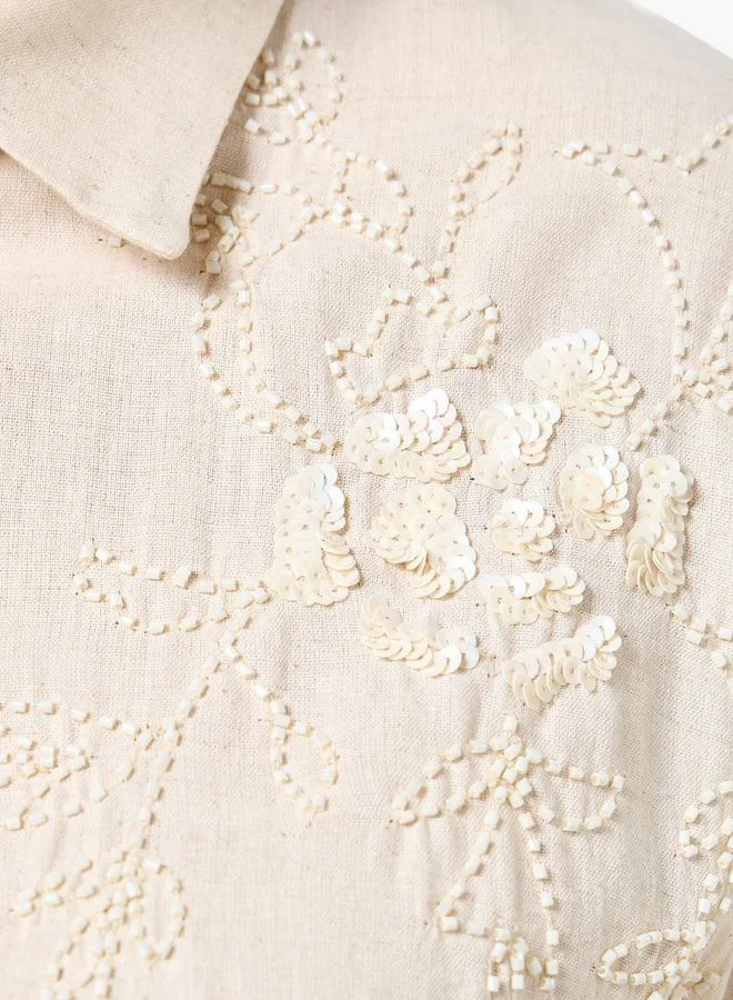 Ulla Popken Ulla Popken Relaxed Fit Shirt with Embellishment