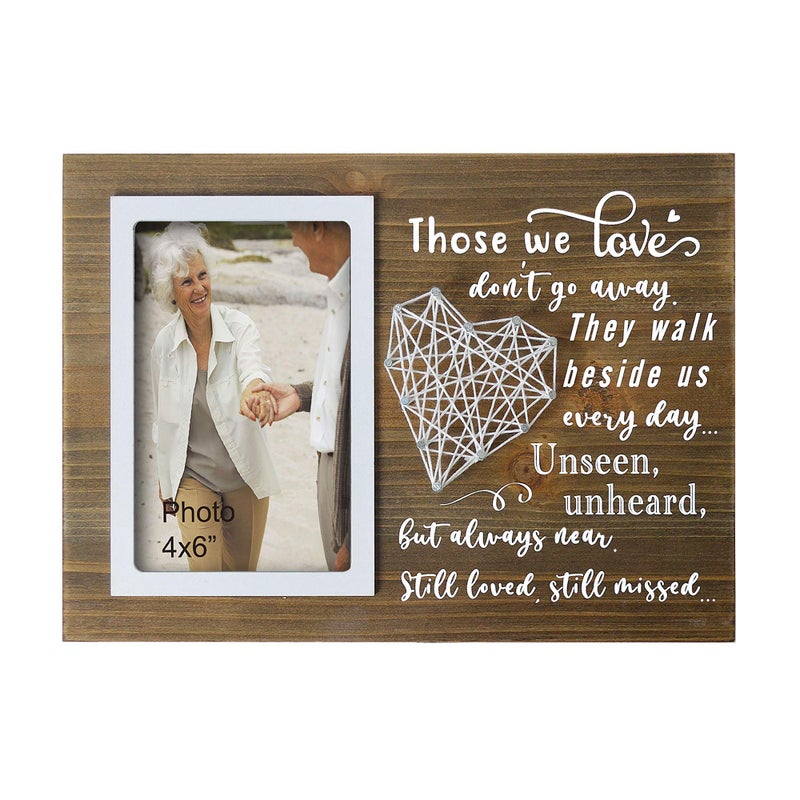 Buecasa Wooden Memorial Picture Frame 4x6 Inches Photo  Bereavement Sympathy Gifts for Loss of Loved One