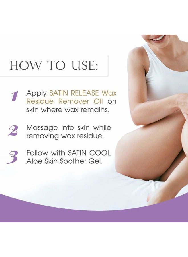 Satin Smooth Satin Smooth Satin Release Wax Residue Remover Oil, Almond-Infused, Post-Waxing Oil, Skin Care, 4 fl. oz, 2-Pack  - Image 5