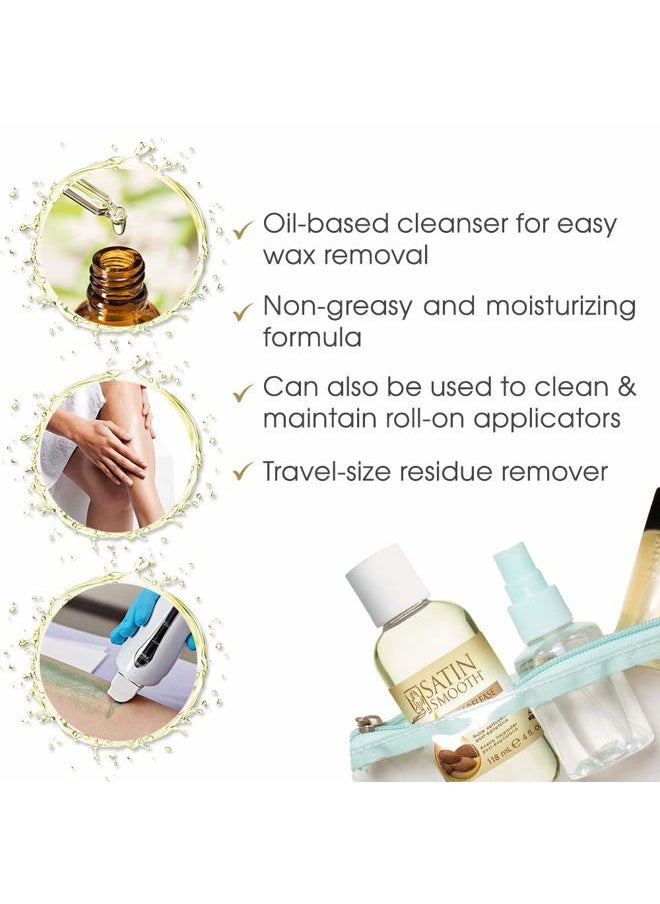 Satin Smooth Satin Smooth Satin Release Wax Residue Remover Oil, Almond-Infused, Post-Waxing Oil, Skin Care, 4 fl. oz, 2-Pack  - Image 3