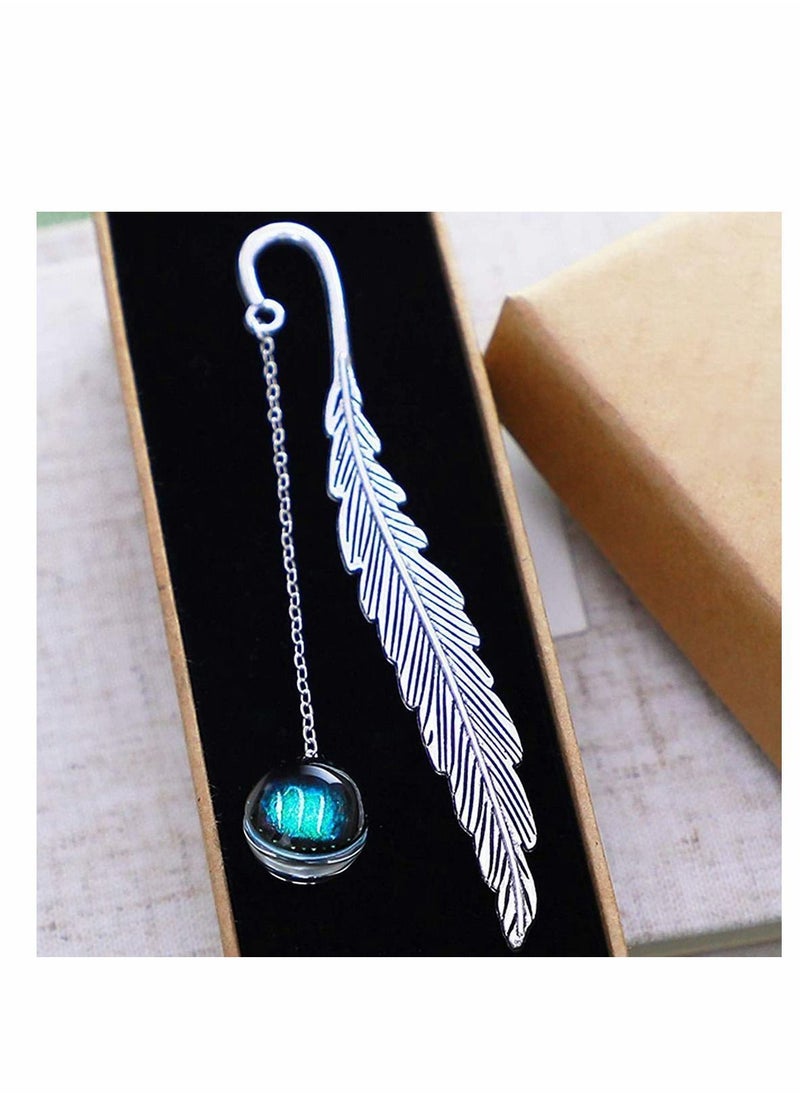 Y&D Bookmarks, Metal Bookmark, Retro Feather-shaped Twelve Constellation Bookmarks Ideal Creative Gifts For Readers, Women, Friends, Teachers And Children, Book Decorations - Scorpio  - Image 1