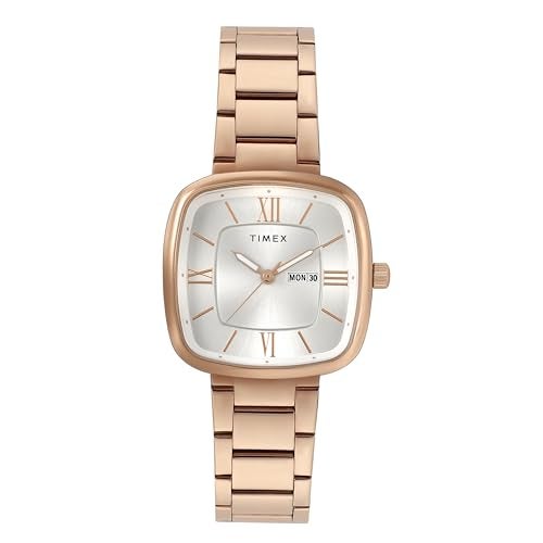 TIMEX Women Silver Square Dial Analog Watch - TWEL20604 - Image 1
