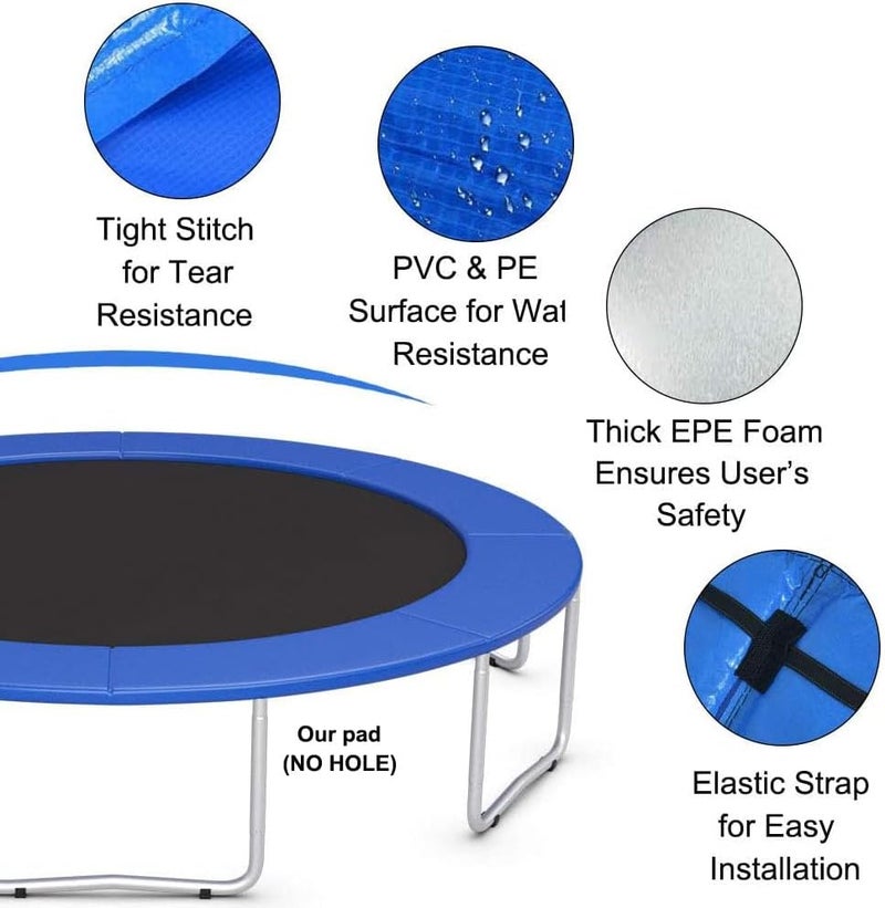 FiiMan Trampoline Replacement Pad Safety Spring Cover, No Holes for Pole, Universal Fits for 10ft 12ft 14ft Frames, Waterproof Trampoline Accessories Spring Pad - Image 4