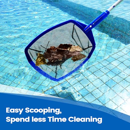 coclothy Pool Skimmer Net - 5 Foot Pool Net with 5 Connecting Aluminum Pole Sections, Fine Mesh Net, Fast Cleaning of Debris, 60" Long, Spas, Tub & Ponds - Image 5