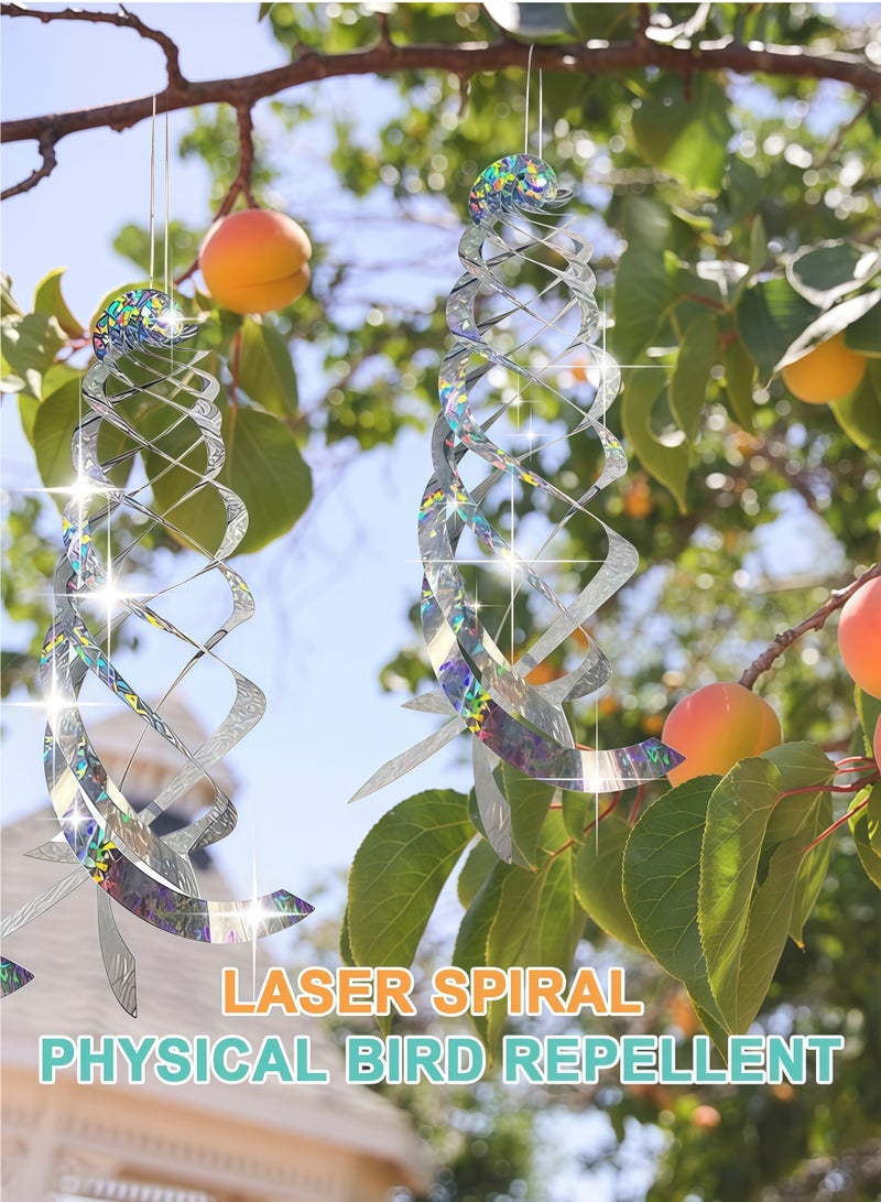 4Pcs Bird Repellent Spiral Reflectors- Hanging Reflective Bird Deterrent Device for Drive Birds Woodpeckers Pigeons Geese Away from The House Garden Swimming Pool - Image 4