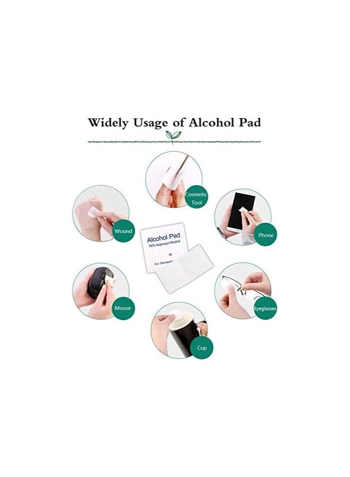 Isopropyl Prep Pads| 100 Pack| Medical-Grade, Sterile, Individually - Wrapped, Isopropyl Cotton Swabs| Disposable, Medium Square Size, 2ply, Latex Free & Antiseptic| for First-Aid Kits (BM-03)