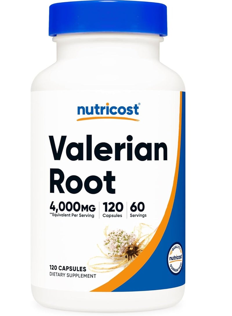 Nutricost Valerian Root 4000mg Equivalent 120 Capsules for 60 Servings - Image 1