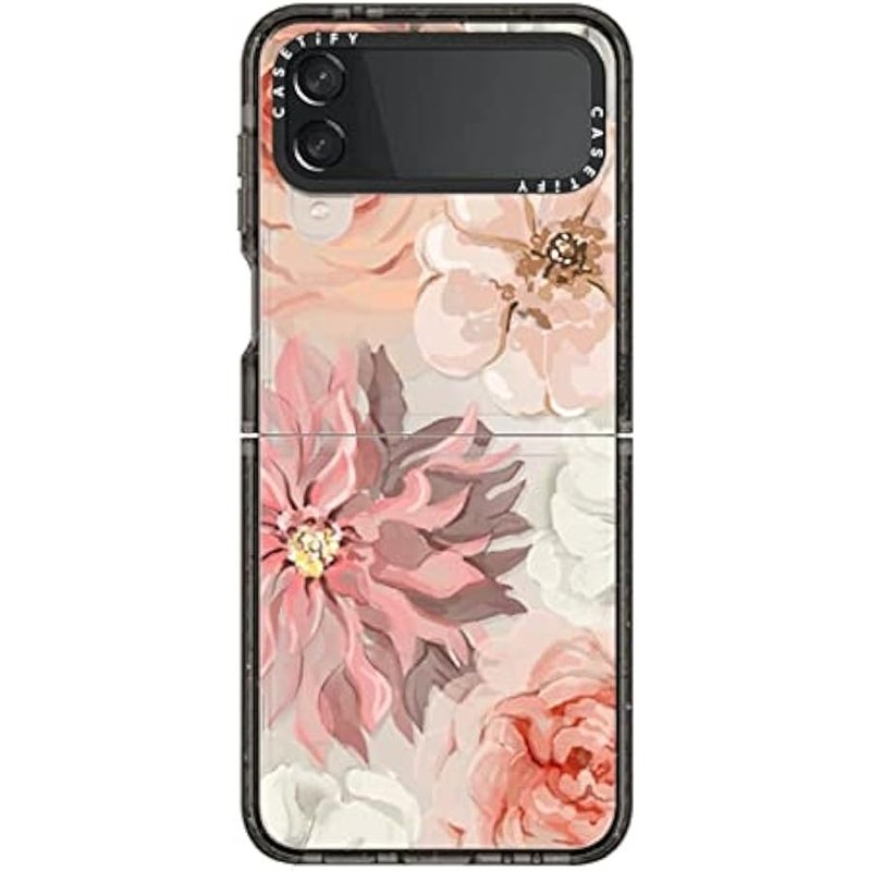 Casetify Impact Case for Galaxy Z Flip 4 - Pretty Blush - Clear Black - Image 1