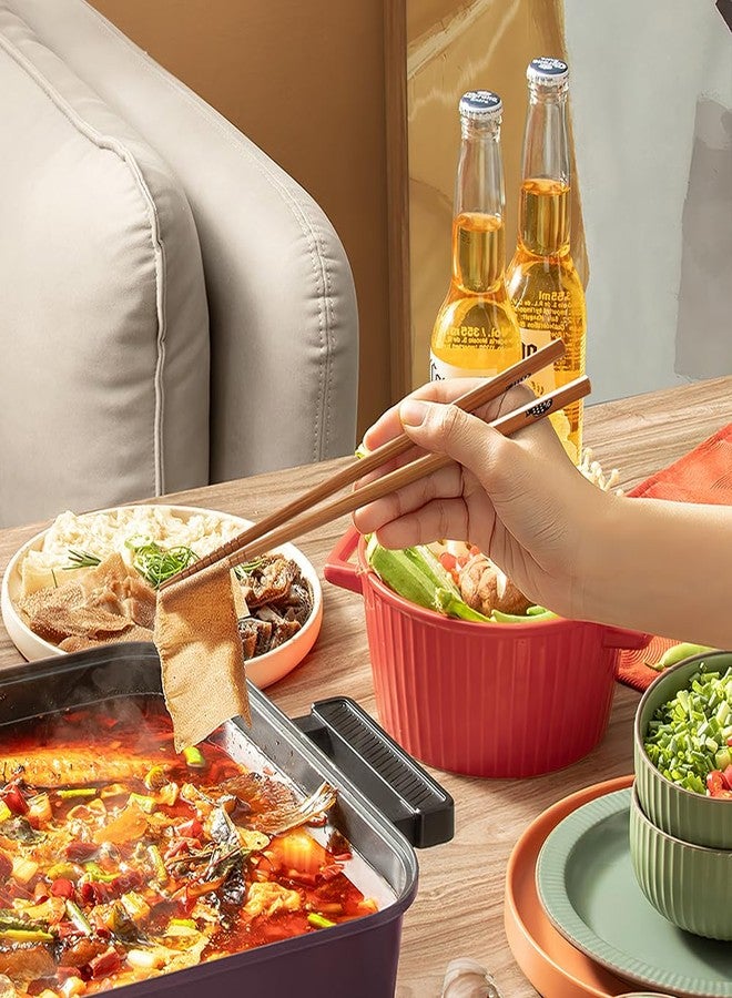 AOOSY 5-Pair Reusable Natural Bamboo Chopsticks, AOOSY Classic Japanese Style Chop Sticks Gift Set, Dishwasher Safe, Hand-Carved 8.8 Inch/22.5cm (Fish Pattern Chopsticks with box) - Image 3
