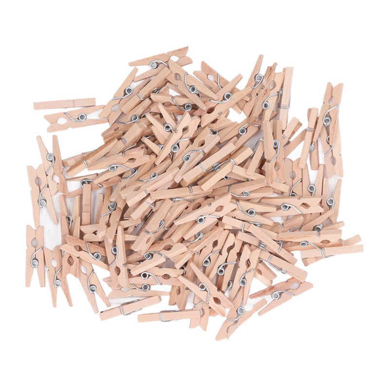 100Pcs Wooden Clothes Pins Mini Exquisite Workmanship Clothespins for Hanging Clothes Making Crafts Gifts Home Decorations - Image 1