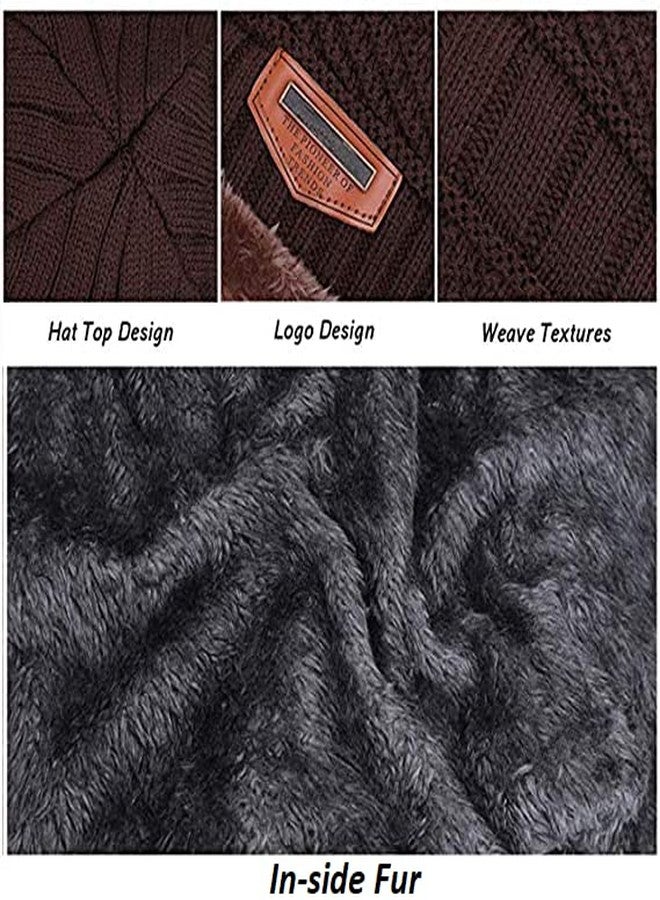EMPOISON Winter Woollen Cap & Neck Warmer (Scarf) Set for Women | Inside Fur Wool Beanie Cap with Neck Warmer/Muffler | Warm Hat| Air Proof Cap | Knit Hat with Thick Fleece (Brown) - Image 3