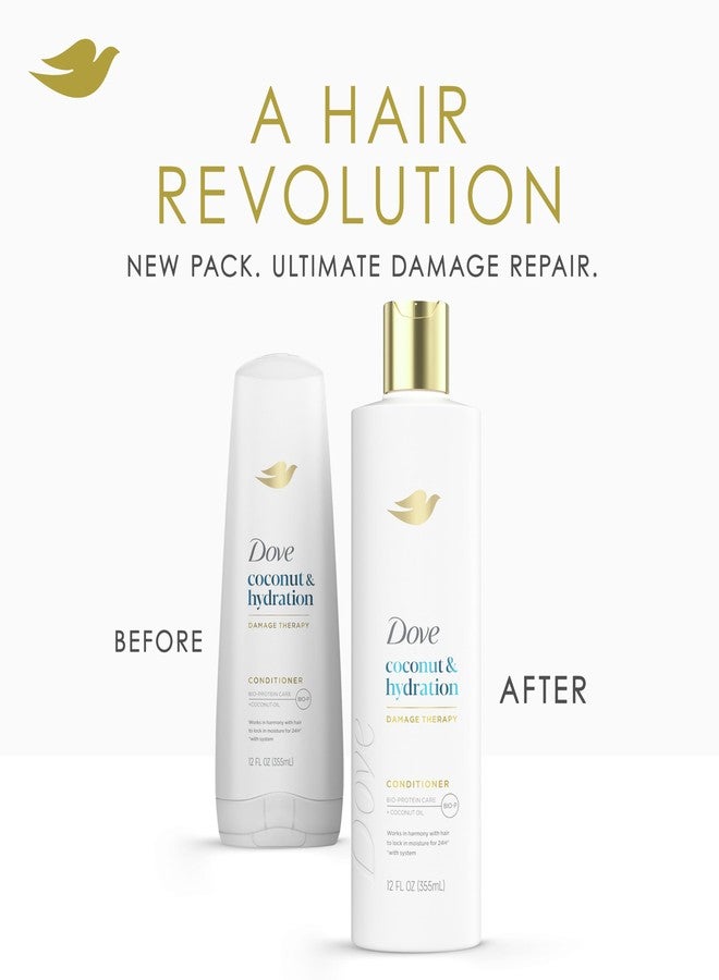 Dove Conditioner Coconut & Hydration for Dry Hair with Bio-Protein Care Technology and Coconut Oil 12 Fl Oz - Image 3