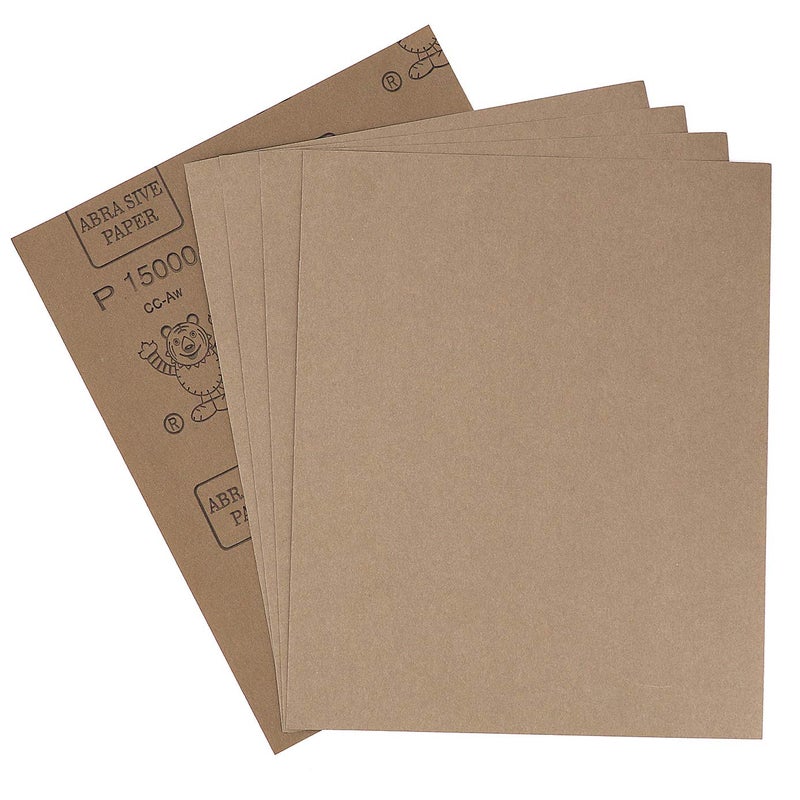ADVcer 9x11 inch 5 Sheets Sandpaper, Wet or Dry 15000 High Grit Extra Fine Sand Paper, Silicon Carbide Waterproof Abrasive Pads for Automotive Sanding, Wood Turing Finishing, Metal Furniture Polishing