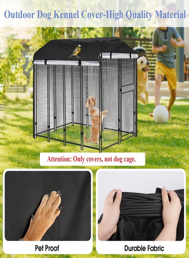 Andacar غطاء كامل لبيت الكلاب الكبيرة - غطاء مقاوم للماء من أنداكار لبيت الكلاب الخارجي (الغطاء فقط) - 96 بوصة طول × 53 بوصة عرض × 70 بوصة ارتفاع، أسود - Image 4