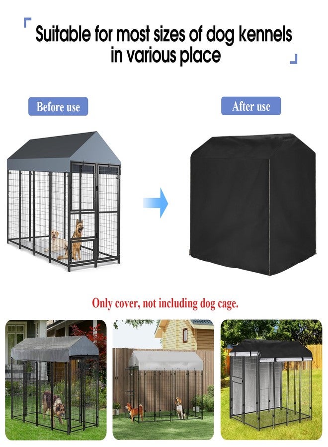 Andacar غطاء كامل لبيت الكلاب الكبيرة - غطاء مقاوم للماء من أنداكار لبيت الكلاب الخارجي (الغطاء فقط) - 96 بوصة طول × 53 بوصة عرض × 70 بوصة ارتفاع، أسود - Image 5