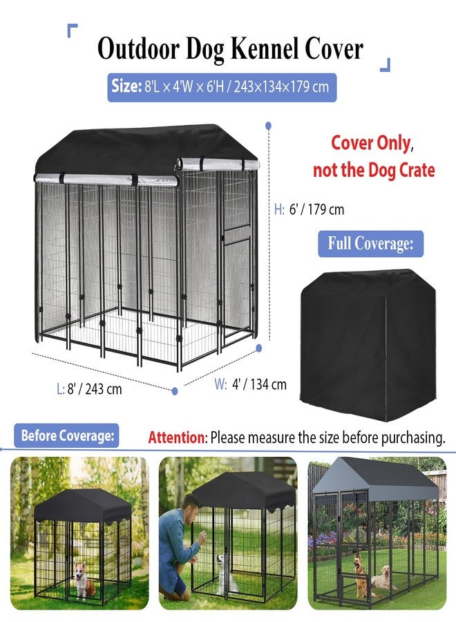 Andacar غطاء كامل لبيت الكلاب الكبيرة - غطاء مقاوم للماء من أنداكار لبيت الكلاب الخارجي (الغطاء فقط) - 96 بوصة طول × 53 بوصة عرض × 70 بوصة ارتفاع، أسود - Image 2
