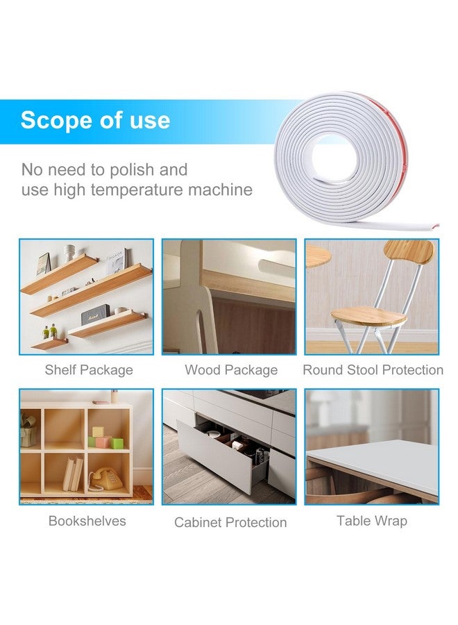 Saim U-Shape Edge Banding，Countertop Edge Trim 16.4ft x 30mm Self Adhesive Veneer Wood Trim Molding, TPE Flexible Furniture Desk Edge Protector for Cabinet Repair, White - Image 2