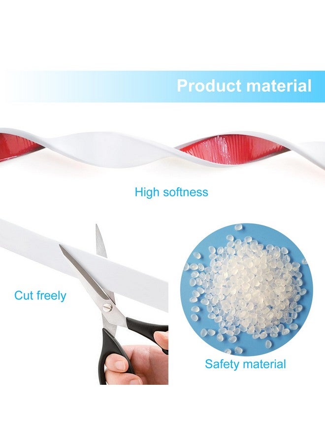 Saim U-Shape Edge Banding，Countertop Edge Trim 16.4ft x 30mm Self Adhesive Veneer Wood Trim Molding, TPE Flexible Furniture Desk Edge Protector for Cabinet Repair, White - Image 3