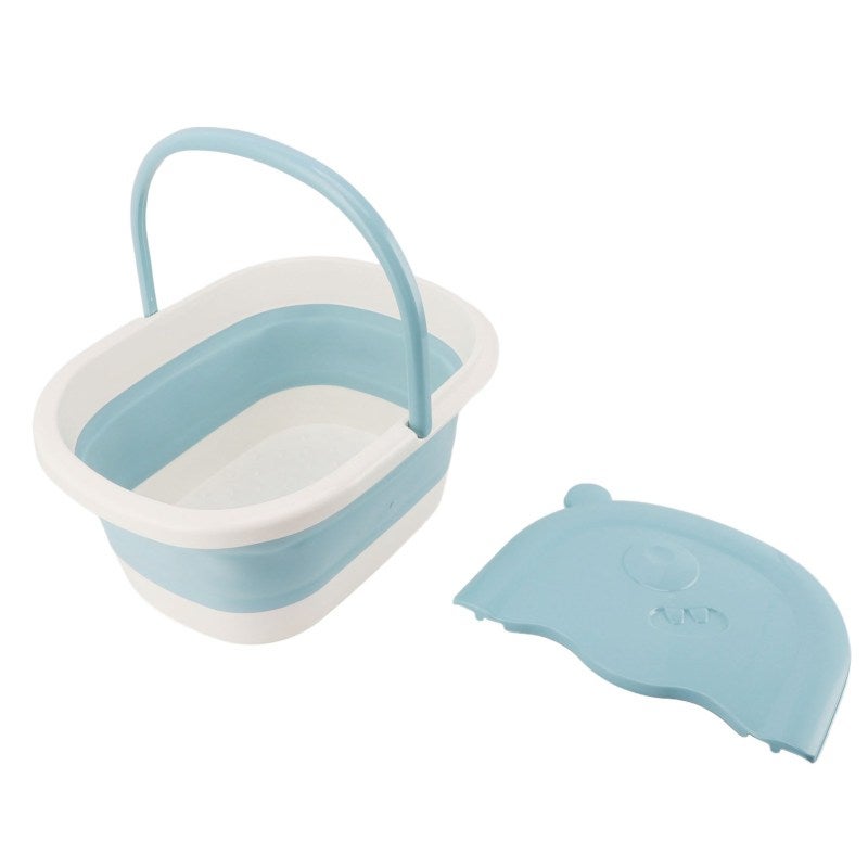 Collapsible Foot Bath 11.8 Inch Collapsible Blue Foldable Design For Easy Storage - Massage Acupoints Portable Foot Spa For Kids Foot Soak - Image 1
