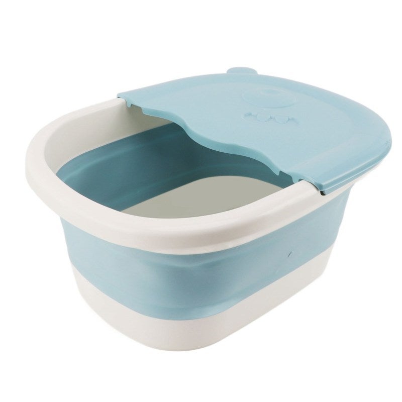 Collapsible Foot Bath 11.8 Inch Collapsible Blue Foldable Design For Easy Storage - Massage Acupoints Portable Foot Spa For Kids Foot Soak - Image 3