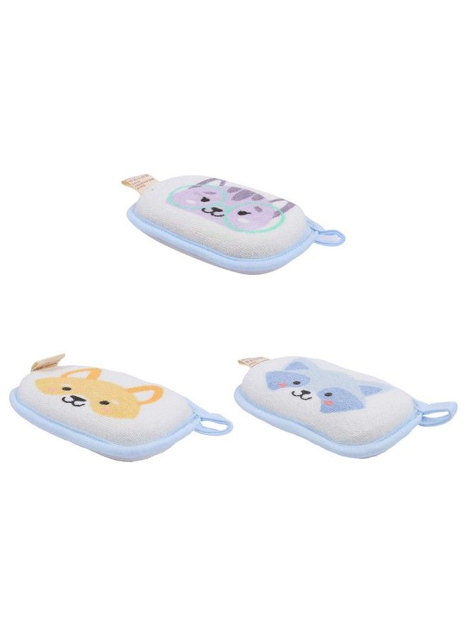 Lurrose 3Pcs Baby Bathing Brush Cartoon Animal Ultra Soft Cotton Absorbent Sponge Toddler Bath Sponge Scrubber For Toddler Infants Newborn - Image 2
