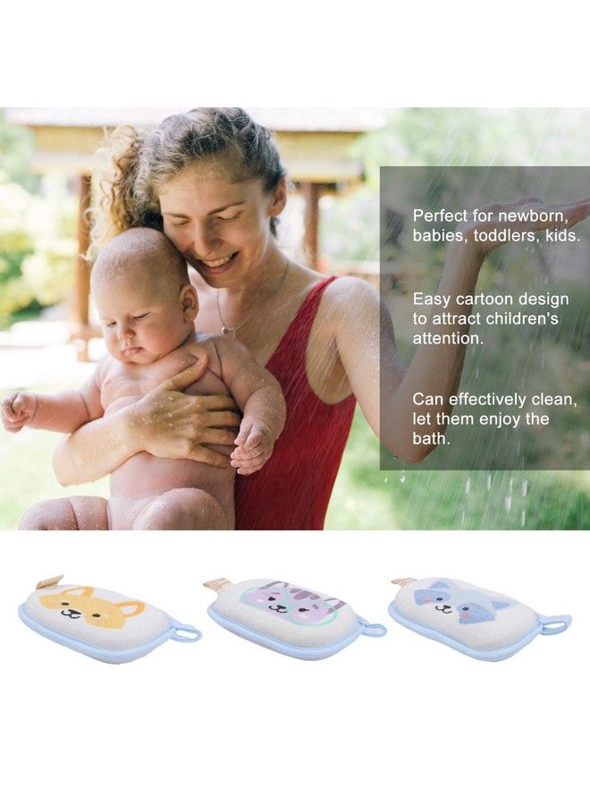 Lurrose 3Pcs Baby Bathing Brush Cartoon Animal Ultra Soft Cotton Absorbent Sponge Toddler Bath Sponge Scrubber For Toddler Infants Newborn - Image 5